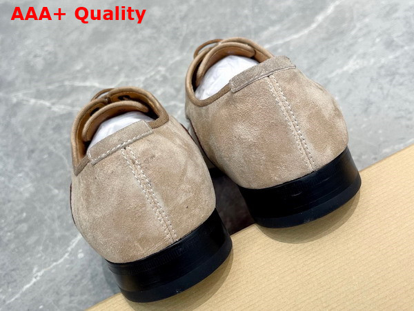 Christian Louboutin Canvas Derbies in Beige Canas and Brown Calfskin Replica