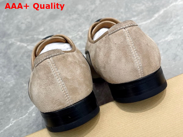 Christian Louboutin Canvas Derbies in Beige Canvas and Black Calfskin Replica