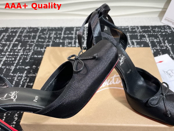 Christian Louboutin Cassia Lace Up 100mm Strappy Pumps Crepe Satin Black Replica