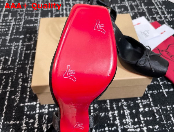 Christian Louboutin Cassia Lace Up 100mm Strappy Pumps Crepe Satin Black Replica