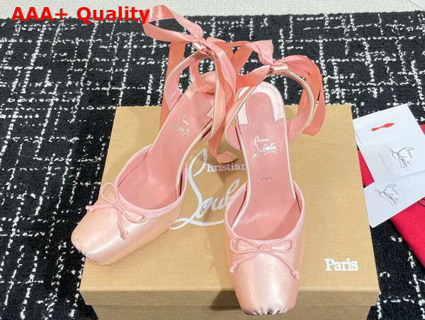 Christian Louboutin Cassia Lace Up 100mm Strappy Pumps Crepe Satin Blush Replica