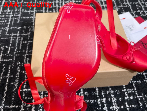 Christian Louboutin Cassia Lace Up 100mm Strappy Pumps Crepe Satin Red Replica