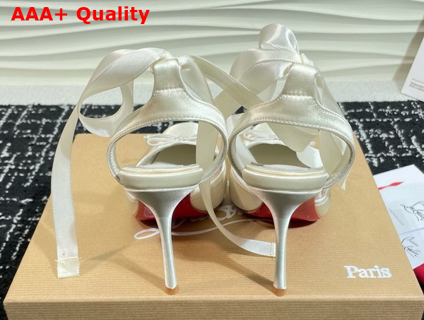 Christian Louboutin Cassia Lace Up 100mm Strappy Pumps Crepe Satin White Replica