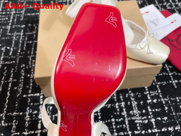 Christian Louboutin Cassia Lace Up 100mm Strappy Pumps Crepe Satin White Replica
