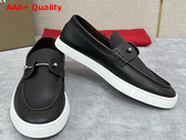 Christian Louboutin Chambeliboat Shoes in Chocolate Calf Leather for Men Replica
