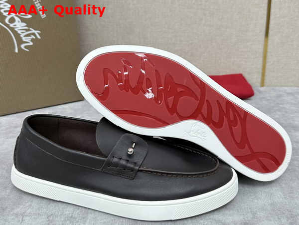Christian Louboutin Chambeliboat Shoes in Chocolate Calf Leather for Men Replica