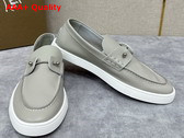 Christian Louboutin Chambeliboat Shoes in Grey Calf Leather for Men Replica