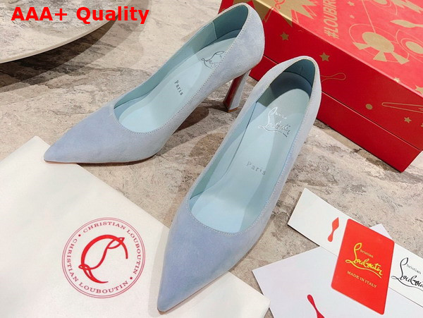 Christian Louboutin Condora 85 mm Pumps Veau Velours Tornado Blue Replica