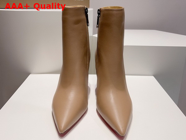 Christian Louboutin Condora Booty in Beige Calf Leather 85mm Heel Replica