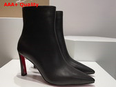 Christian Louboutin Condora Booty in Black Calf Leather 85mm Heel Replica