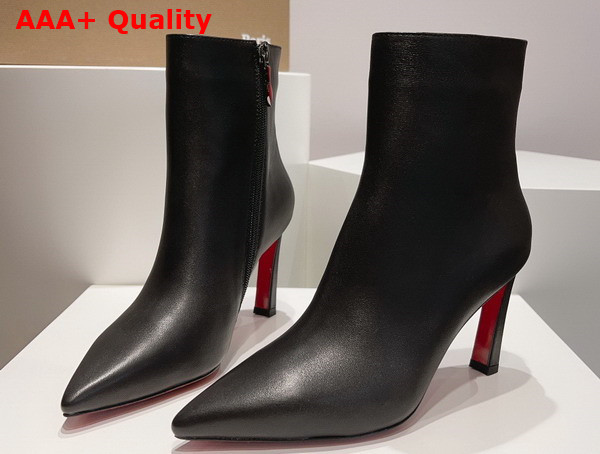 Christian Louboutin Condora Booty in Black Calf Leather 85mm Heel Replica