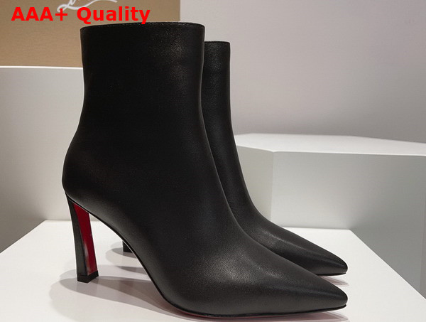 Christian Louboutin Condora Booty in Black Calf Leather 85mm Heel Replica