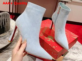 Christian Louboutin Condora Booty in Blue Veau Velours Replica