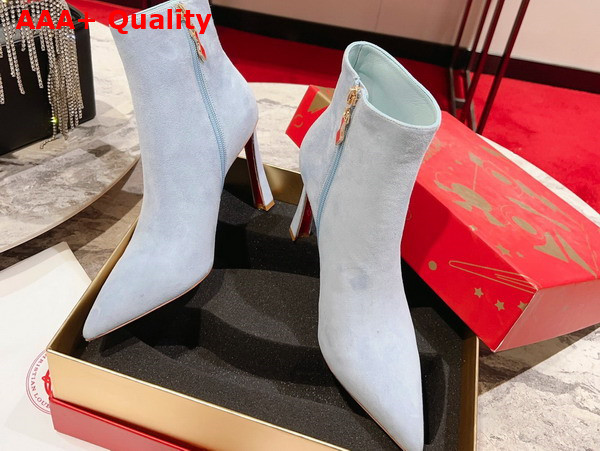 Christian Louboutin Condora Booty in Blue Veau Velours Replica