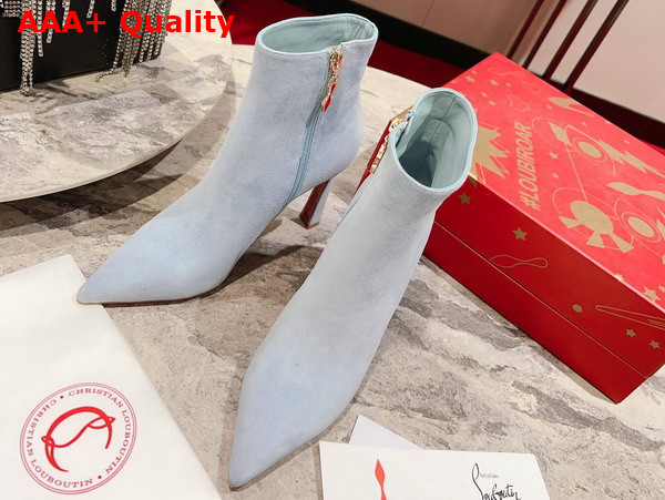 Christian Louboutin Condora Booty in Blue Veau Velours Replica