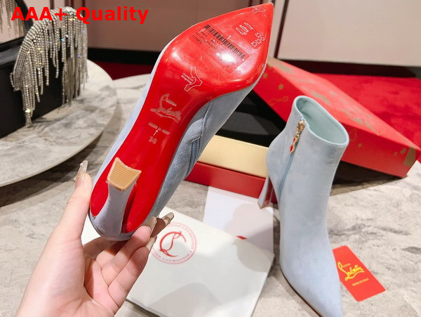 Christian Louboutin Condora Booty in Blue Veau Velours Replica
