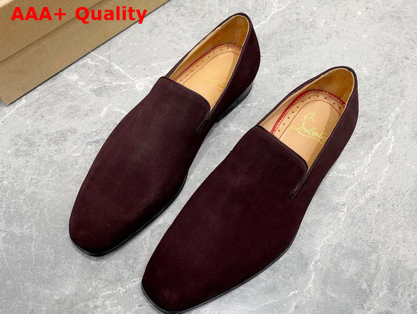 Christian Louboutin Dandelion Loafer in Dark Brown Suede Leather Replica