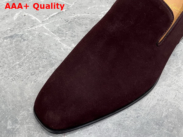 Christian Louboutin Dandelion Loafer in Dark Brown Suede Leather Replica