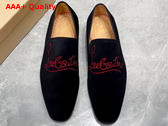 Christian Louboutin Dandelion Strass Loafer in Black Suede Replica