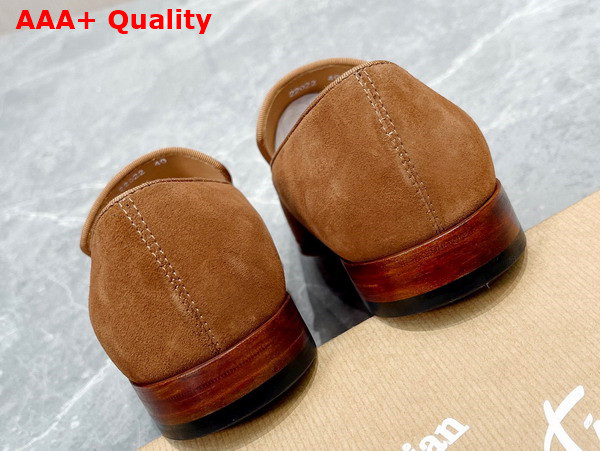 Christian Louboutin Dandelion Strass Loafer in Brown Suede Replica