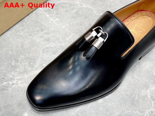 Christian Louboutin Dandelion Tassel Loafer in Black Calf Leather Replica