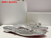 Christian Louboutin Degraqueenie Mules PVC and Iridescent Nappa Leather Silver Replica