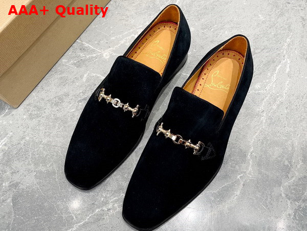 Christian Louboutin Equiswing Loafer in Black Suede Replica