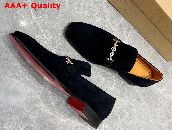 Christian Louboutin Equiswing Loafer in Black Suede Replica