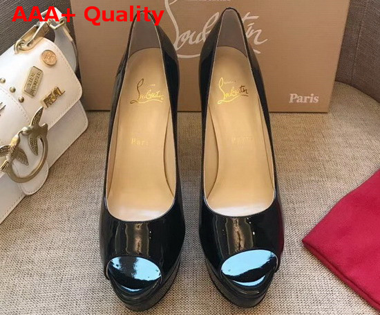 Christian Louboutin Fetish Peep Black Patent Leather Replica