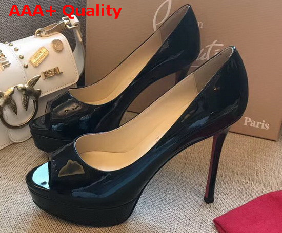 Christian Louboutin Fetish Peep Black Patent Leather Replica