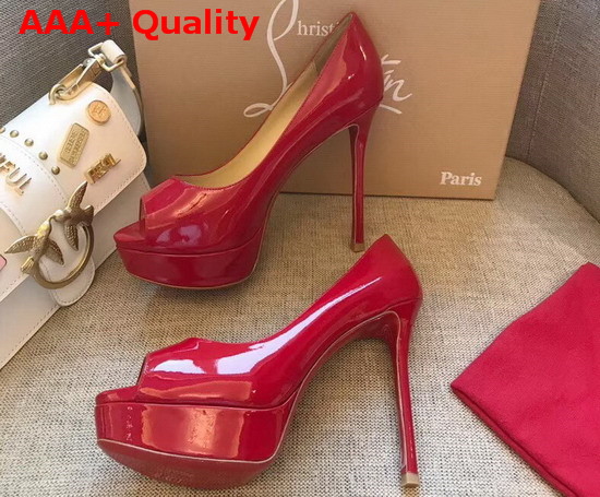 Christian Louboutin Fetish Peep Red Patent Leather Replica