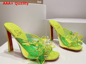Christian Louboutin Flora Mules in Lemon Iridescent PVC Replica