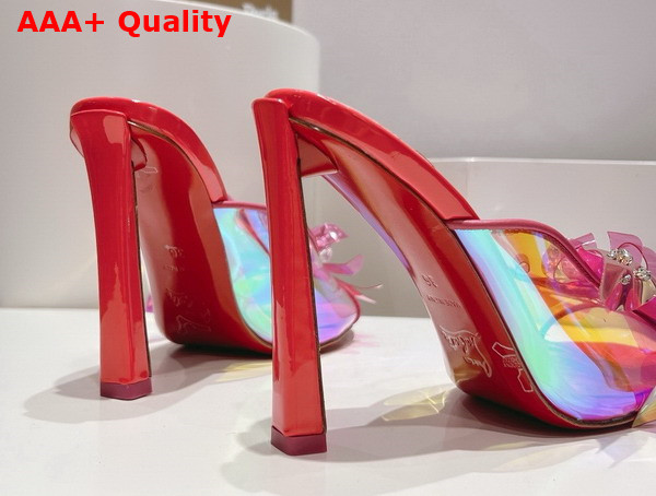 Christian Louboutin Flora Mules in Red Iridescent PVC Replica