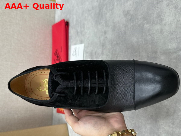 Christian Louboutin Greggo Lace Ups in Black Suede and Calf Leather Replica