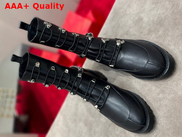 Christian Louboutin Horse Guarda Ankle Boots in Black Calf Leather Replica