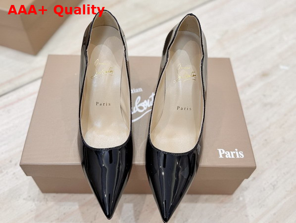 Christian Louboutin Hot Chick 100mm Pumps in Black Patent Calf Leather Replica