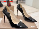 Christian Louboutin Hot Chick 100mm Pumps in Black Patent Calf Leather Replica
