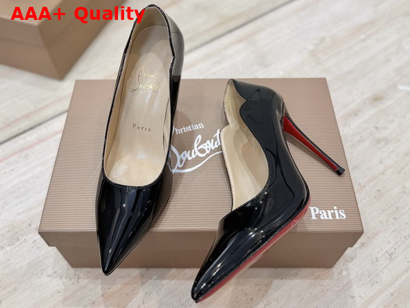 Christian Louboutin Hot Chick 100mm Pumps in Black Patent Calf Leather Replica