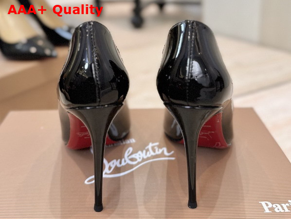 Christian Louboutin Hot Chick 100mm Pumps in Black Patent Calf Leather Replica