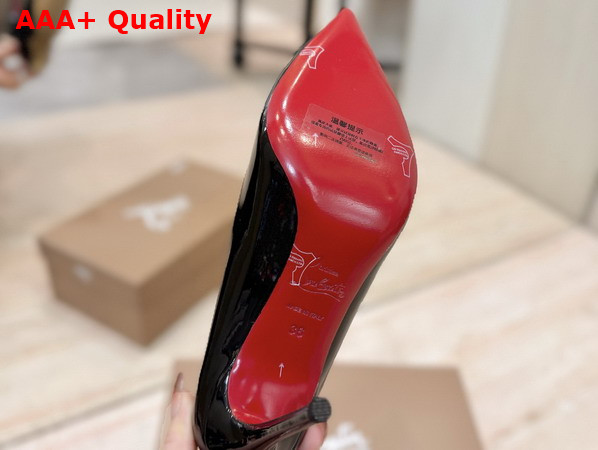 Christian Louboutin Hot Chick 100mm Pumps in Black Patent Calf Leather Replica