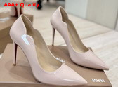 Christian Louboutin Hot Chick 100mm Pumps in Blush Patent Calf Leather Replica