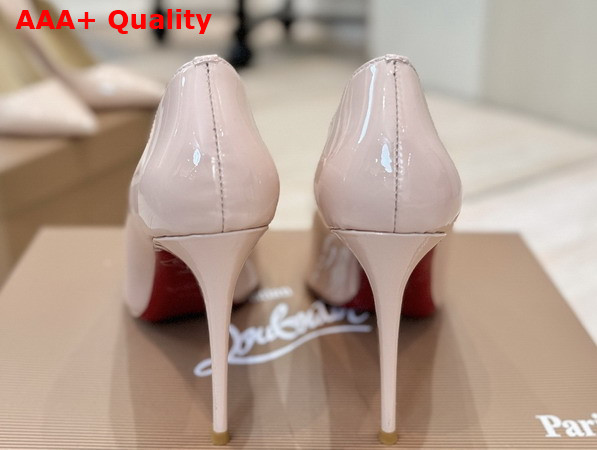 Christian Louboutin Hot Chick 100mm Pumps in Blush Patent Calf Leather Replica