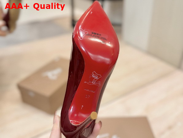 Christian Louboutin Hot Chick 100mm Pumps in Bordeaux Patent Calf Leather Replica