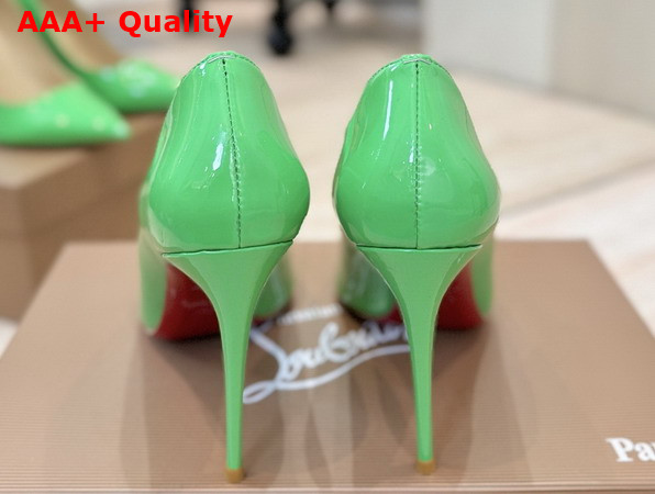 Christian Louboutin Hot Chick 100mm Pumps in Green Patent Calf Leather Replica