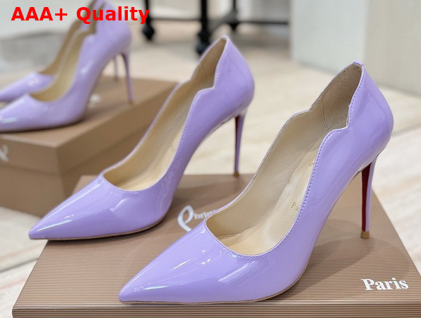 Christian Louboutin Hot Chick 100mm Pumps in Lilac Patent Calf Leather Replica