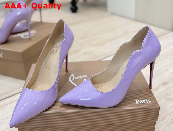 Christian Louboutin Hot Chick 100mm Pumps in Lilac Patent Calf Leather Replica