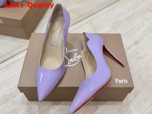 Christian Louboutin Hot Chick 100mm Pumps in Lilac Patent Calf Leather Replica