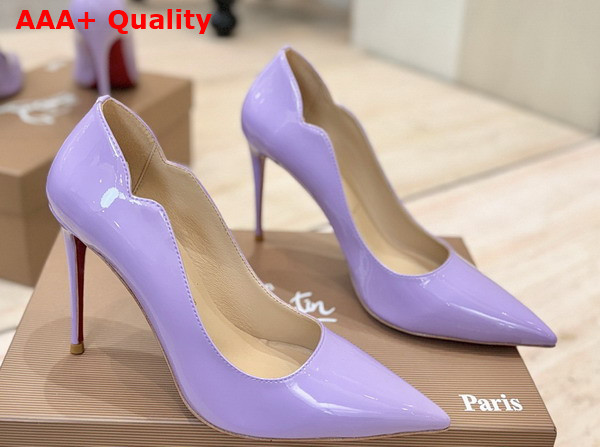 Christian Louboutin Hot Chick 100mm Pumps in Lilac Patent Calf Leather Replica