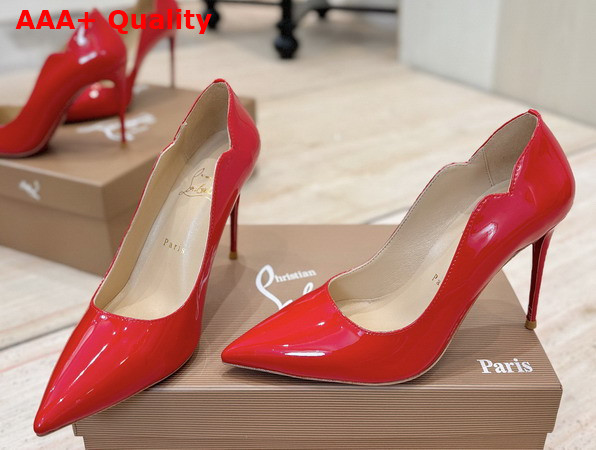 Christian Louboutin Hot Chick 100mm Pumps in Red Patent Calf Leather Replica