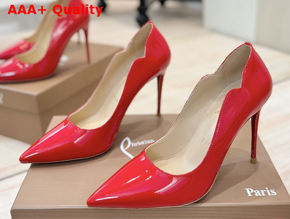Christian Louboutin Hot Chick 100mm Pumps in Red Patent Calf Leather Replica
